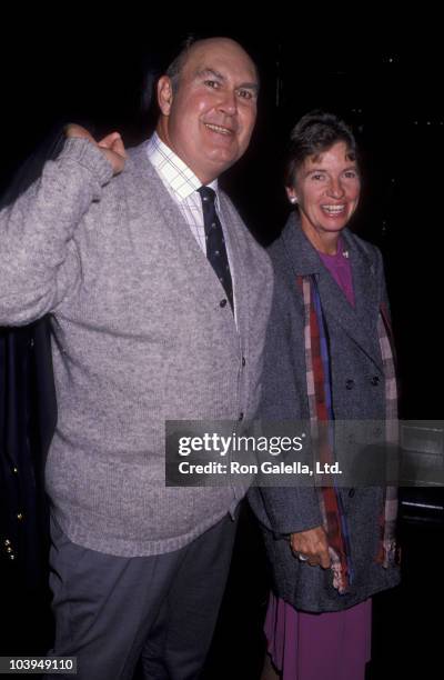 News Anchor Willard Scott and wife Mary Dwyer sighted on November 28, 1989 at Rockefeller Plaza in New York City.