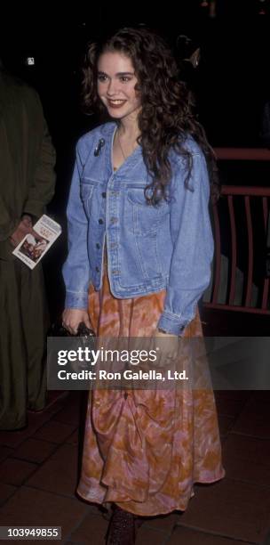 Actress Lisa Rieffel attends the premiere of "Book Of Love" on January 29, 1991 at AMC 13 Cinema in Century City, California.