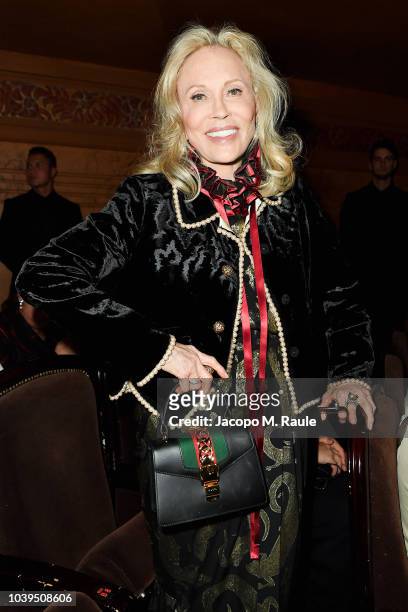 Faye Dunaway attends the Gucci show during Paris Fashion Week Spring/Summer 2019 on September 24, 2018 in Paris, France.