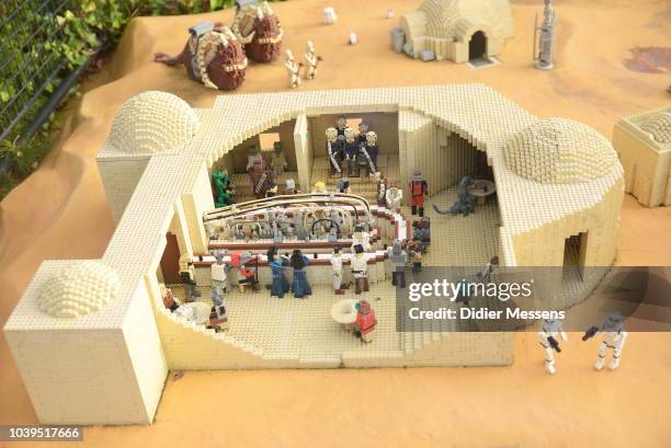 Scenes of various Star Wars movies a built in Lego Bricks in Legoland on September 1, 2018 in Billund, Denmark.