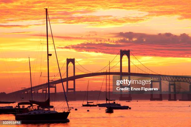 sunset in newport rhode island - newport rhode island stock pictures, royalty-free photos & images