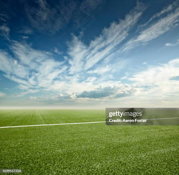 football field - soccer background stock pictures, royalty-free photos & images