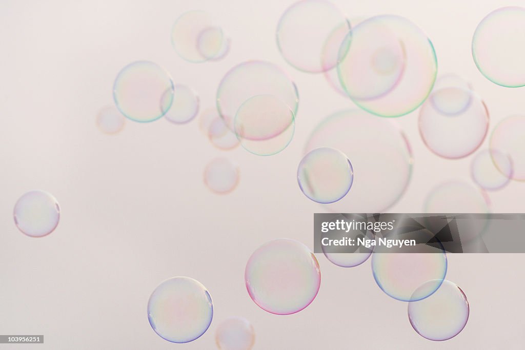 Bubbles against pink background