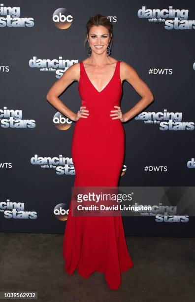 Erin Andrews poses at "Dancing with the Stars" Season 27 at CBS Televison City on September 24, 2018 in Los Angeles, California.