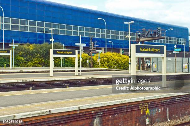 gatwick airport train station - gatwick airport stock pictures, royalty-free photos & images