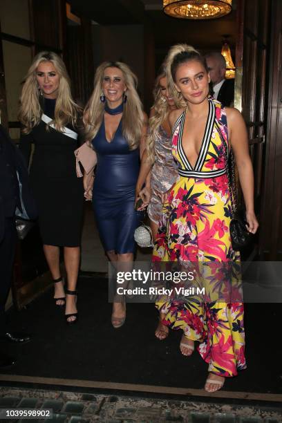 Laura Anderson and Ellie Brown seen attending Best Heroes at Waldorf Hilton on September 24, 2018 in London, England.