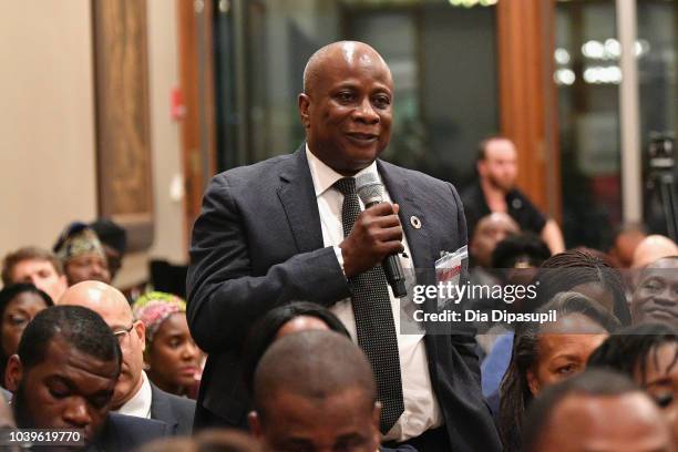 MUnited Nations Resident Coordinator and Humanitarian Coordinator in Nigeria Edward Kallon attends a discussion of the book Africa Rise And Shine:...