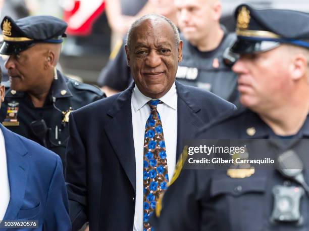 Actor/stand-up comedian Bill Cosby arrives for sentencing for his sexual assault trial at the Montgomery County Courthouse on September 24, 2018 in...