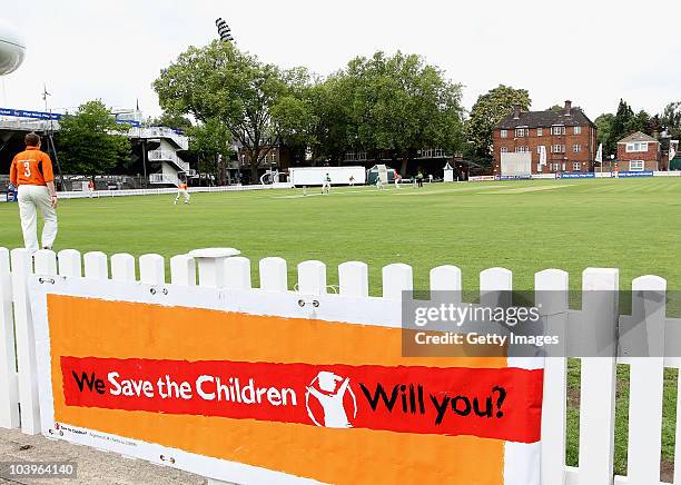 General view during the London Corporate Cup Final between Urban Projects and Hogan Lovells during the Save the Children Charity Cricket Day held on...