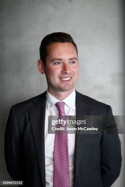 Adrian Bott poses for a portrait during the TAB Epsom and Heineken 3 Metropolitan Barrier Draw at Royal Randwick Racecourse on September 25, 2018 in...