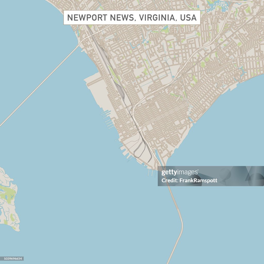 Newport News Virginia US City Street Map