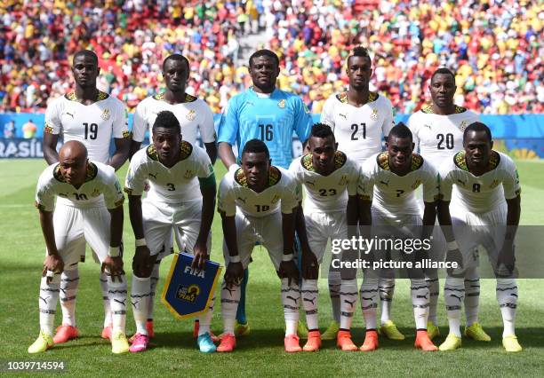 Team of Ghana poses Jonathan Mensah, Mohammed Rabiu, goalkeeper Fatawu Dauda, John Boye, Kwadwo Asamoah, Andre Ayew , Asamoah Gyan, Majeed Waris,...