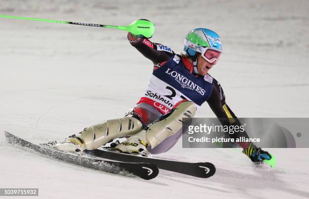 Ted Ligety of US reacts during the second run of the men's super combined-downhill at the Alpine Skiing World Championships in Schladming, Austria,...