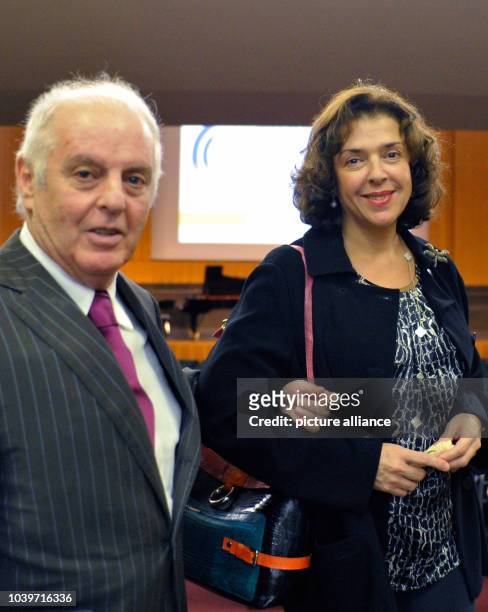 Daniel Barenboim and his wife Elena Bashkirova pose after the ceremony for the Freedom Award of the Freie Universitaet Berlin in the Henry Ford...