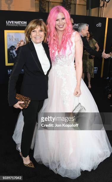 Katharine Ross and Cleo Rose Elliott attend the premiere of Warner Bros. Pictures' "A Star Is Born" at The Shrine Auditorium on September 24, 2018 in...