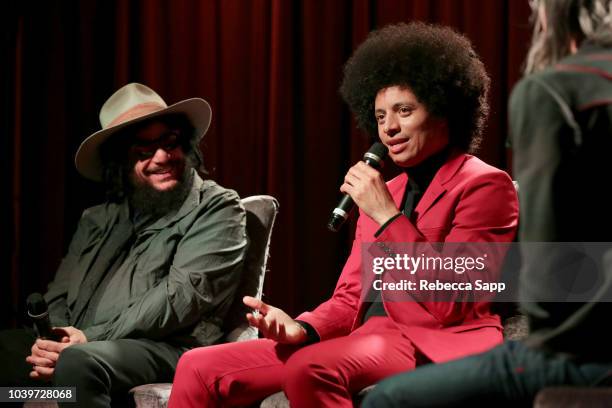 Don Was and Jose James speak onstage at Lean on Me: A Tribute to Bill Withers with Jose James & Don Was at the GRAMMY Museum on September 24, 2018 in...