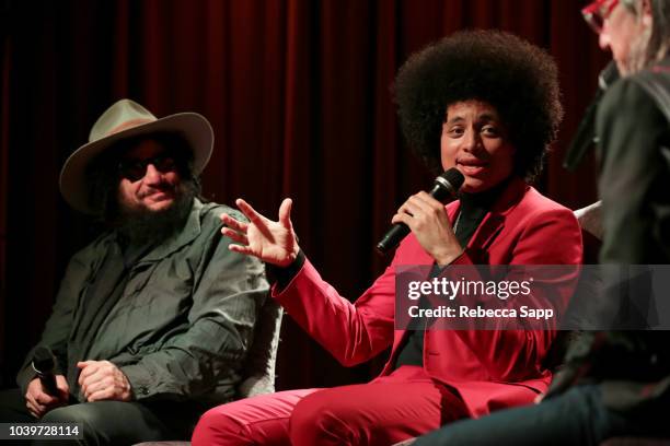 Don Was and Jose James speak onstage at Lean on Me: A Tribute to Bill Withers with Jose James & Don Was at the GRAMMY Museum on September 24, 2018 in...