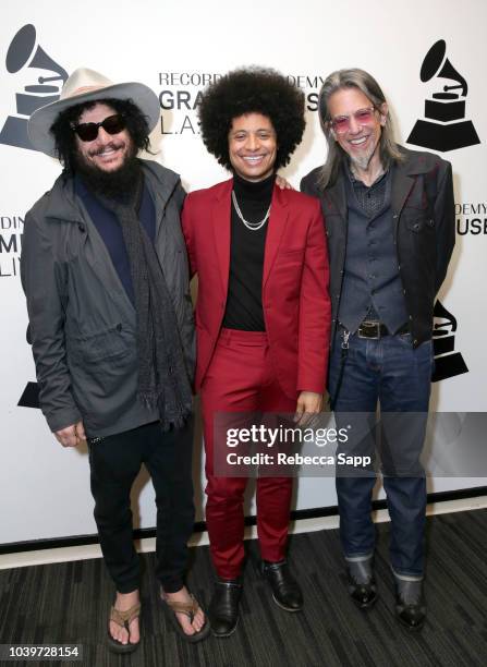 Don Was, Jose James and GRAMMY Museum Artistic Director Scott Goldman attend Lean on Me: A Tribute to Bill Withers with Jose James & Don Was at the...