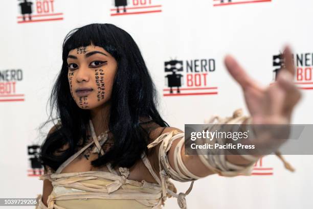 Cosplayer, Angeline Ayran, attends Nerdbot Con, a cosplay convention. The annual Nerdbot convention included cosplay contests, panels, special...