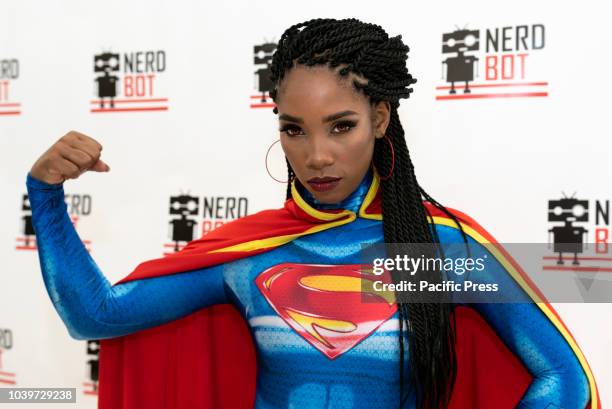 Cosplayer, Krystina Arielle, attends Nerdbot Con, a cosplay convention. The annual Nerdbot convention included cosplay contests, panels, special...
