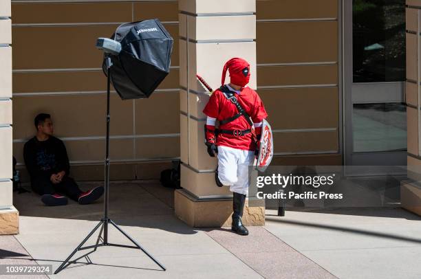 Cosplayer poses for a picture during Nerdbot Con, a cosplay convention. The annual Nerdbot convention included cosplay contests, panels, special...