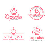 Vector symbol design. Cupcakes bakery icon