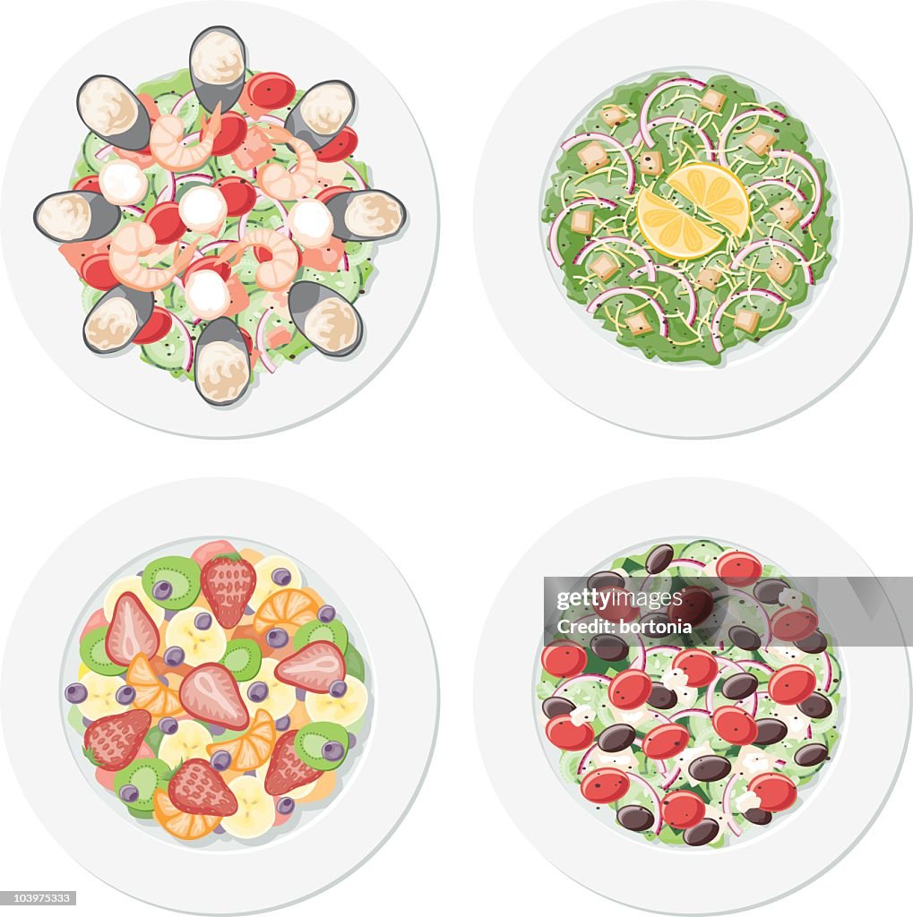 Four Salad Plates