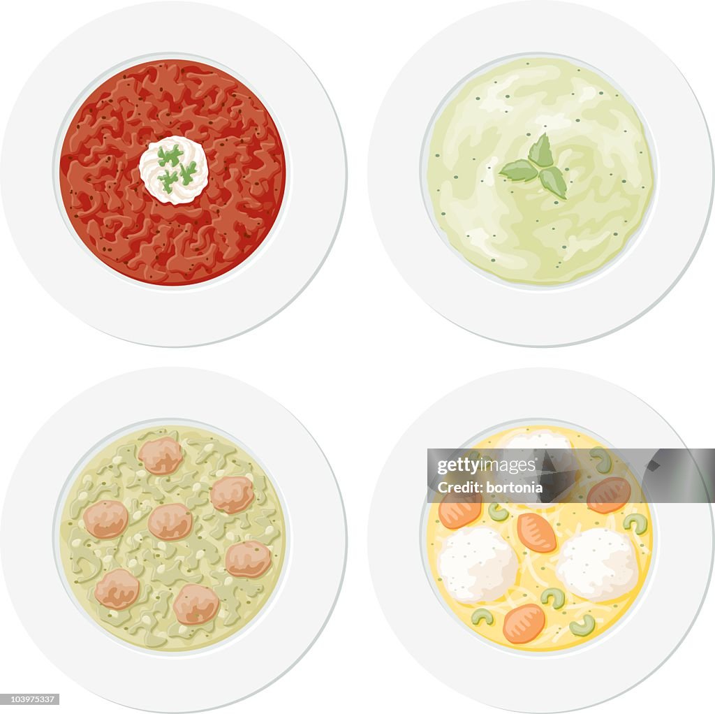 Four Soup Plates