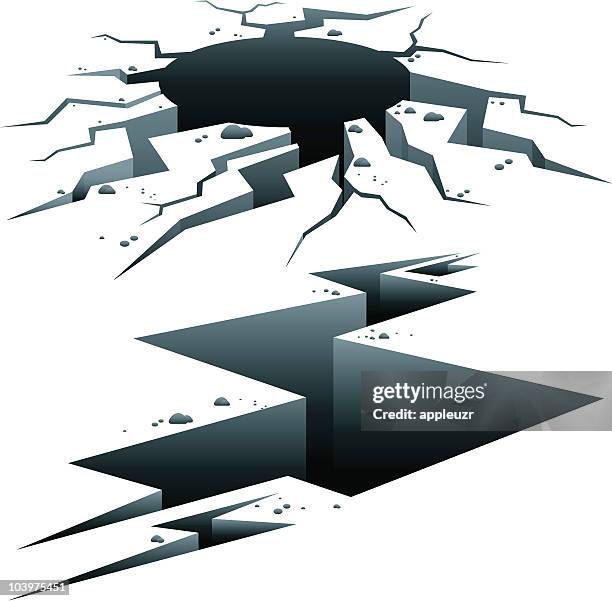 stockillustraties, clipart, cartoons en iconen met cracks - asfalt