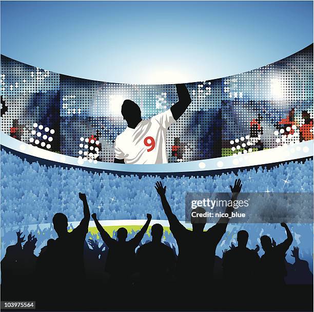 illustrations, cliparts, dessins animés et icônes de célébration sport - football stadium background