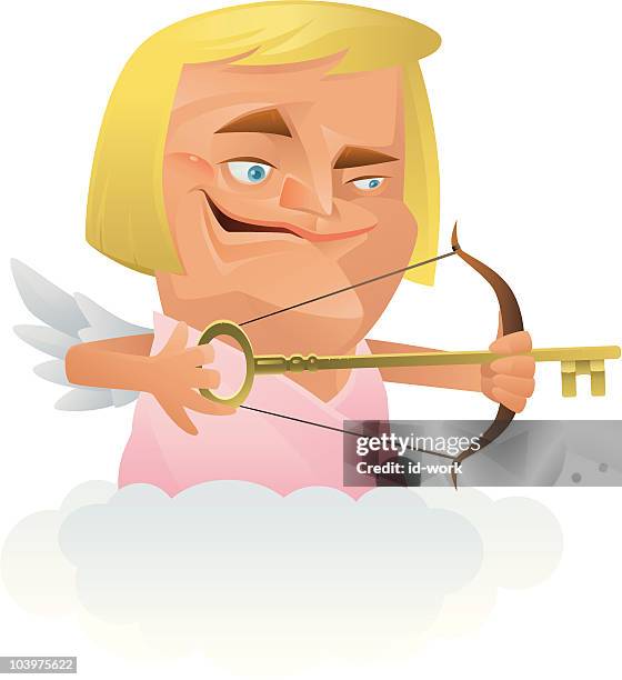 cupid - older man studio stock illustrations