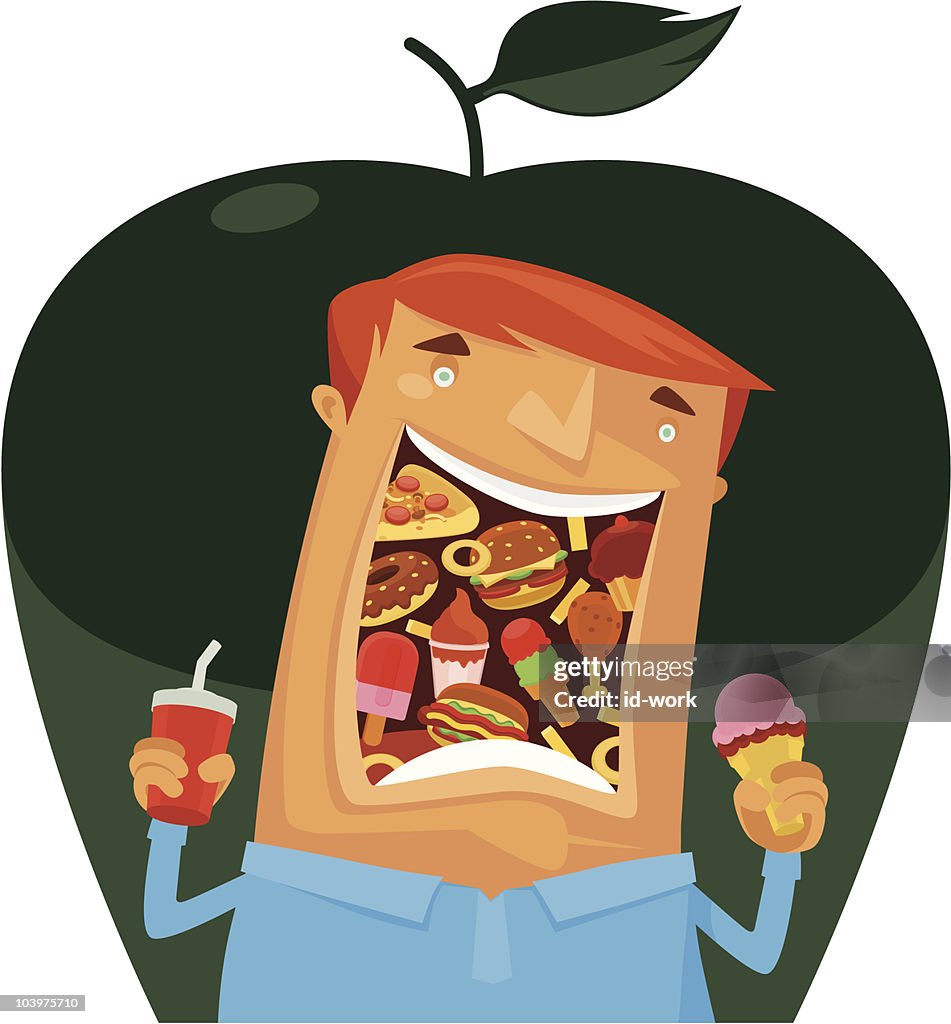 Eating High-Res Vector Graphic - Getty Images