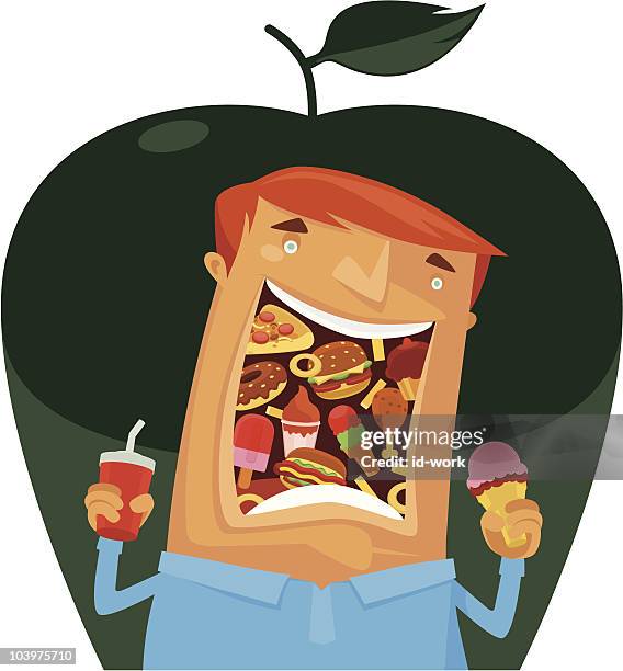 Cartoon Vector Eating Eating High-Res Vector Graphic - Getty Images