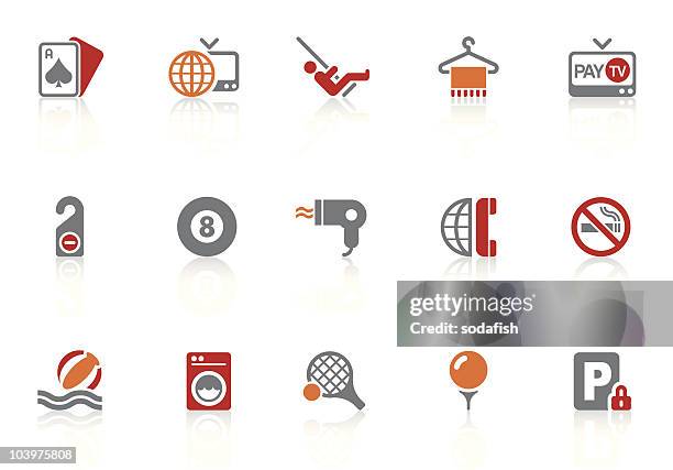 hotel icons (1 of 2) | alto series - indoor playground stock illustrations