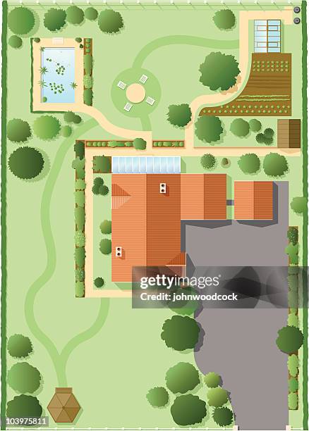 house plan - from above stock illustrations