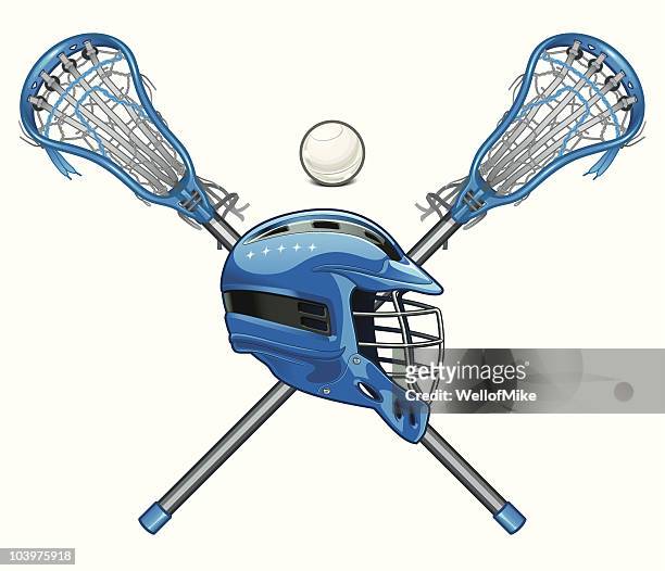 ilustraciones, imágenes clip art, dibujos animados e iconos de stock de varillas de lacrosse y casco - lacrosse