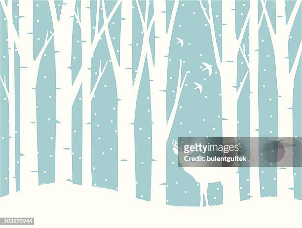 ilustrações, clipart, desenhos animados e ícones de o inverno - tronco de árvore