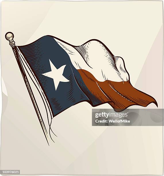 an illustration of the flag of texas - texas flag stock illustrations
