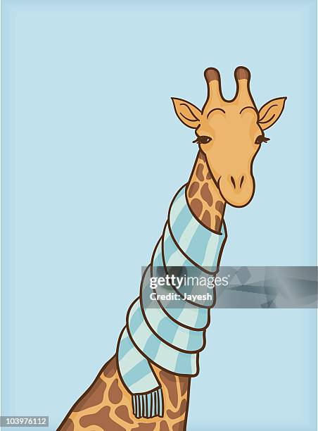 chilly giraffe - animal neck stock illustrations