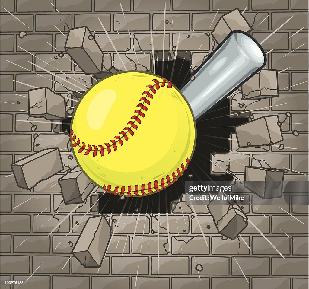 Softball Brick Wall
