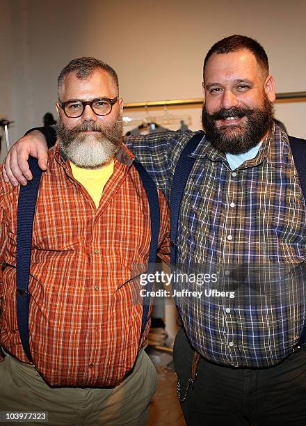 Designers Robert Tagliapietra and Jeffrey Costello attend the Costello Tagliapietra Spring 2011 fashion show during Mercedes-Benz Fashion Week at...