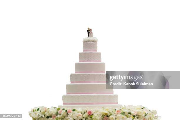 wedding cake - cake isolated stockfoto's en -beelden