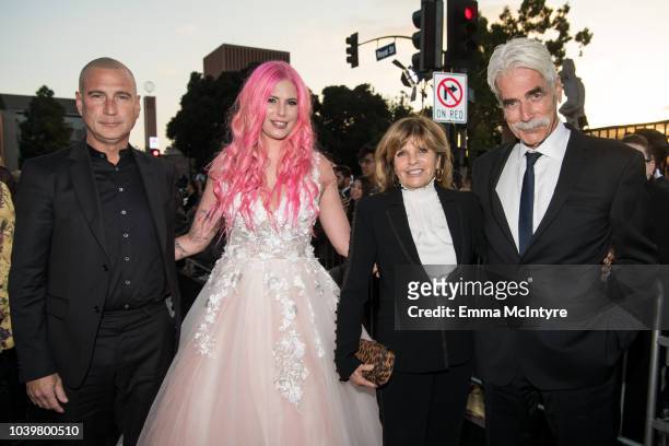 Randy Christopher, Cleo Rose Elliott, Katharine Ross and Sam Elliott attend the premiere of Warner Bros. Pictures' "A Star Is Born" at The Shrine...