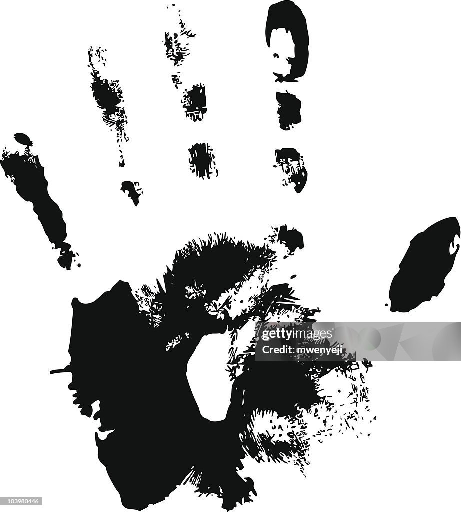 Ink splattered Hand print