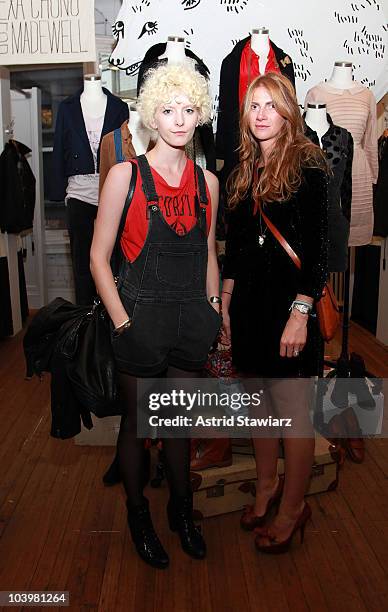 Jac Cameron and Lily Rosenberg attend the Alexa Chung for Madewell launch party celebration during Fashion's Night Out at Madewell Boutique on...