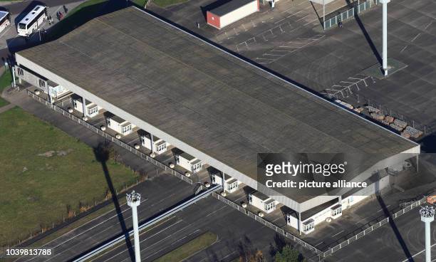 The former car processiong area at the memorial to the German partition at Autobahn A2 in Marienborn, Germany, 07 November 2014. The former border...