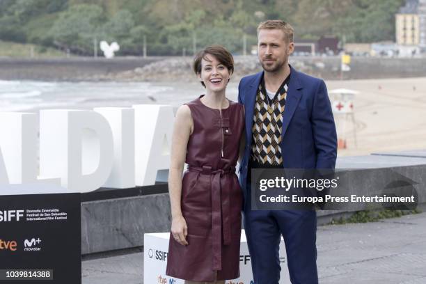 Ryan Gosling and Claire Foy attend 'First Man' photocall during 66th San Sebastian Film Festival on September 24, 2018 in San Sebastian, Spain.