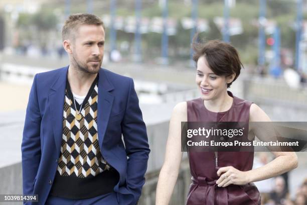 Ryan Gosling and Claire Foy attend 'First Man' photocall during 66th San Sebastian Film Festival on September 24, 2018 in San Sebastian, Spain.