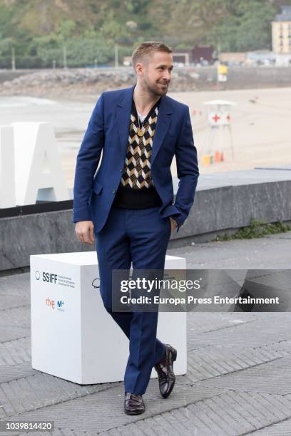 Ryan Gosling attends 'First Man' photocall during 66th San Sebastian Film Festival on September 24, 2018 in San Sebastian, Spain.