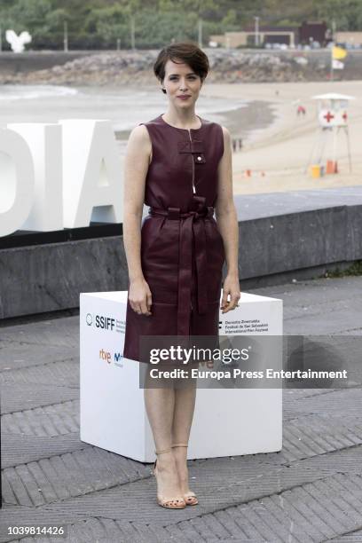 Claire Foy attends 'First Man' photocall during 66th San Sebastian Film Festival on September 24, 2018 in San Sebastian, Spain.